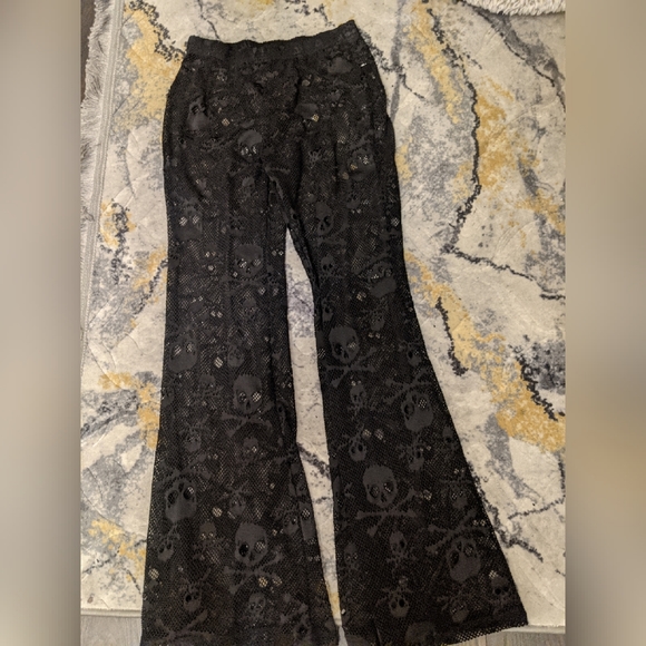 Black skeleton flared mesh pants - Picture 2 of 5